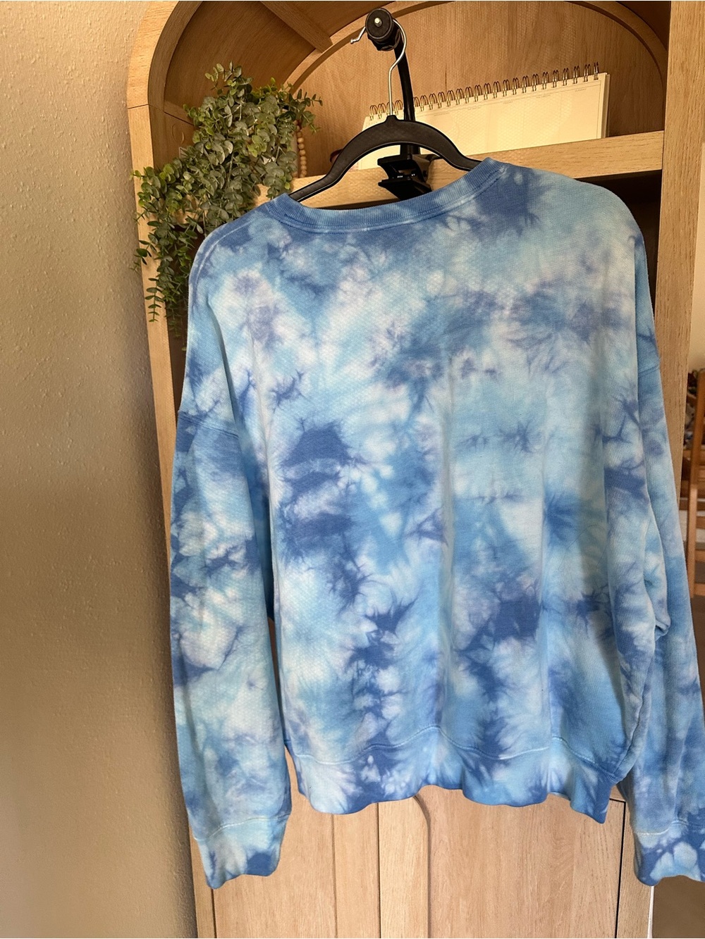 PINK S Blue Tie-Dye Crewneck Sweatshirt - Picture 3 of 4